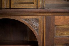 Aesthetic Movement Walnut Cabinet of Architectural Form with Carved Decoration - Thumbnail 8