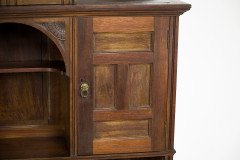 Aesthetic Movement Walnut Cabinet of Architectural Form with Carved Decoration - Thumbnail 12