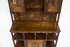 Aesthetic Movement Walnut Cabinet of Architectural Form with Carved Decoration - Thumbnail 13