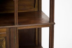 Aesthetic Movement Walnut Cabinet of Architectural Form with Carved Decoration - Thumbnail 14