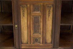 Aesthetic Movement Walnut Cabinet of Architectural Form with Carved Decoration - Thumbnail 21