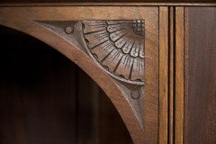 Aesthetic Movement Walnut Cabinet of Architectural Form with Carved Decoration - Thumbnail 24