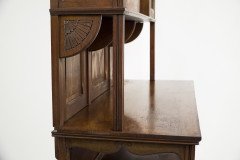 Aesthetic Movement Walnut Cabinet of Architectural Form with Carved Decoration - Thumbnail 26