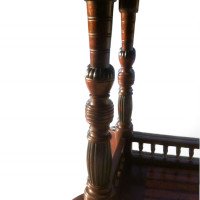 Aesthetic Movement Walnut Octagonal Centre Table with Turned & Fluted Legs - Thumbnail 2