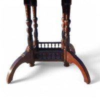 Aesthetic Movement Walnut Octagonal Centre Table with Turned & Fluted Legs - Thumbnail 3