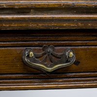 Maple & Co., A Gothic Revival Oak Leather Top Writing Table on Decorative Castors - Thumbnail 12