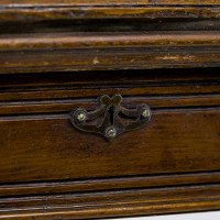 Maple & Co., A Gothic Revival Oak Leather Top Writing Table on Decorative Castors - Thumbnail 13