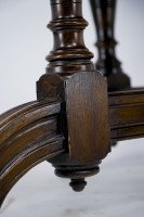 Maple & Co., A Gothic Revival Oak Leather Top Writing Table on Decorative Castors - Thumbnail 15