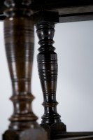 Maple & Co., A Gothic Revival Oak Leather Top Writing Table on Decorative Castors - Thumbnail 16