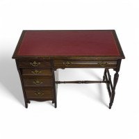 Lamb of Manchester, an Aesthetic Movement Walnut Writing Desk with New Leather