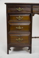 Lamb of Manchester, an Aesthetic Movement Walnut Writing Desk with New Leather - Thumbnail 7