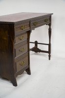 Lamb of Manchester, an Aesthetic Movement Walnut Writing Desk with New Leather - Thumbnail 10