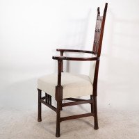 Liberty & Co., (style Of) Probably Made by William Birch. An Arts & Crafts Mahogany Armchair - Thumbnail 4