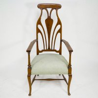 Liberty & Co. – Arts & Crafts Mahogany Armchair with Art Nouveau Back - Thumbnail 2