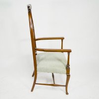 Liberty & Co. – Arts & Crafts Mahogany Armchair with Art Nouveau Back - Thumbnail 3
