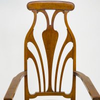 Liberty & Co. – Arts & Crafts Mahogany Armchair with Art Nouveau Back - Thumbnail 6