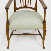 Liberty & Co. – Arts & Crafts Mahogany Armchair with Art Nouveau Back - Thumbnail 7