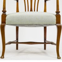 Liberty & Co. – Arts & Crafts Mahogany Armchair with Art Nouveau Back - Thumbnail 9