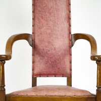 J. S. Henry. An Ash Arts & Crafts Armchair with an Elongated Back & Curled Ears to the Top - Thumbnail 4