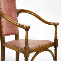 J. S. Henry. An Ash Arts & Crafts Armchair with an Elongated Back & Curled Ears to the Top - Thumbnail 13