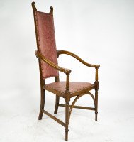 J. S. Henry. An Ash Arts & Crafts Armchair with an Elongated Back & Curled Ears to the Top - Thumbnail 14