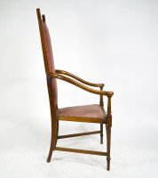 J. S. Henry. An Ash Arts & Crafts Armchair with an Elongated Back & Curled Ears to the Top - Thumbnail 18