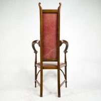 J. S. Henry. An Ash Arts & Crafts Armchair with an Elongated Back & Curled Ears to the Top - Thumbnail 19