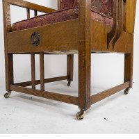 G. M. Ellwood, attributed. Arts & Crafts Armchair with Morris & Co., Bird Fabric - Thumbnail 3