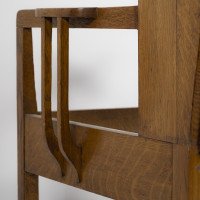 G. M. Ellwood, attributed. Arts & Crafts Armchair with Morris & Co., Bird Fabric - Thumbnail 6