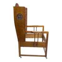 G. M. Ellwood, attributed. Arts & Crafts Armchair with Morris & Co., Bird Fabric - Thumbnail 8