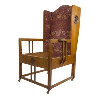 G. M. Ellwood, attributed. Arts & Crafts Armchair with Morris & Co., Bird Fabric - Thumbnail 9