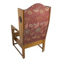 G. M. Ellwood, attributed. Arts & Crafts Armchair with Morris & Co., Bird Fabric - Thumbnail 11