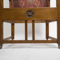 G. M. Ellwood, attributed. Arts & Crafts Armchair with Morris & Co., Bird Fabric - Thumbnail 12