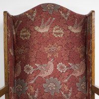 G. M. Ellwood, attributed. Arts & Crafts Armchair with Morris & Co., Bird Fabric - Thumbnail 13