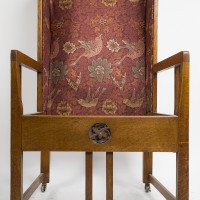 G. M. Ellwood, attributed. Arts & Crafts Armchair with Morris & Co., Bird Fabric - Thumbnail 15