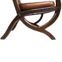 E. W. Pugin (style Of). An Arts & Crafts Oak & Leather Armchair with Organic Styling - Thumbnail 7