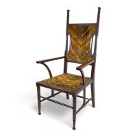 Liberty & Co., attributed. Arts & Crafts Mahogany Armchair - Thumbnail 1