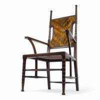 Liberty & Co., attributed. Arts & Crafts Mahogany Armchair - Thumbnail 9