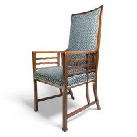Liberty & Co., Attributed – Arts and Crafts walnut Anglo-Japanese armchair