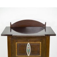 G. M. Ellwood. J. S. Henry & J M King, attributed. An Arts & Crafts Mahogany Music Cabinet - Thumbnail 4