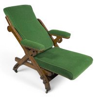 Charles Bevan Marsh Jones & Cribb, Gothic Revival New Registered Reclining Chair