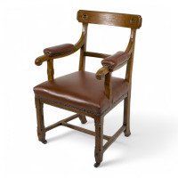A. W. N. Pugin, Probably Made by Gillows of Lancaster for the House of Lords London. A Gothic Revival Oak Armchair - Thumbnail 1