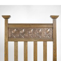 R. W. McNerney – Arts and Crafts Ash Tall-Back Armchair with Hayle Copper Panel - Thumbnail 3