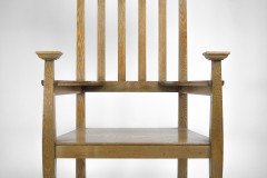 R. W. McNerney – Arts and Crafts Ash Tall-Back Armchair with Hayle Copper Panel - Thumbnail 4