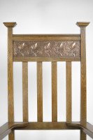 R. W. McNerney – Arts and Crafts Ash Tall-Back Armchair with Hayle Copper Panel - Thumbnail 5