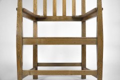 R. W. McNerney – Arts and Crafts Ash Tall-Back Armchair with Hayle Copper Panel - Thumbnail 9