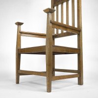 R. W. McNerney – Arts and Crafts Ash Tall-Back Armchair with Hayle Copper Panel - Thumbnail 21