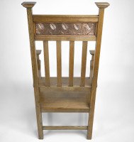 R. W. McNerney – Arts and Crafts Ash Tall-Back Armchair with Hayle Copper Panel - Thumbnail 24