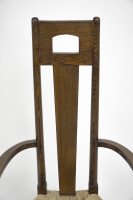 E G Punnett, attributed. For William Birch Set of Four Glasgow School Oak & Rush Chairs - Thumbnail 5