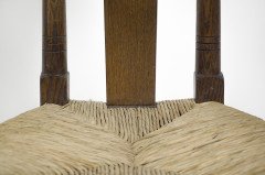 E G Punnett, attributed. For William Birch Set of Four Glasgow School Oak & Rush Chairs - Thumbnail 8